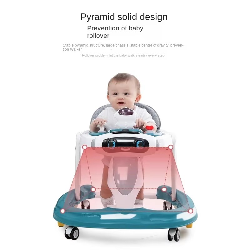 Pusher 3 in 1 Baby Walker Ride on Car Music Toy Toddler Round Activity Assistant Unique Baby walker infant Step Car with Music