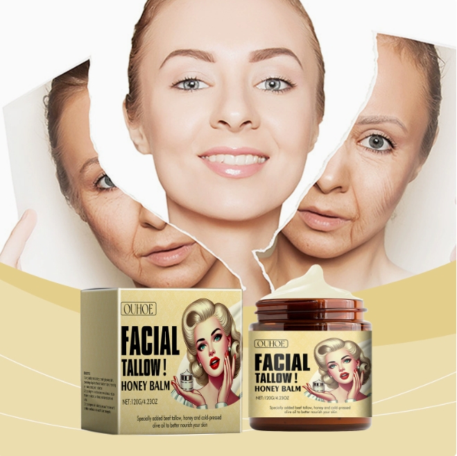 Beef Tallow Face Cream Lasting Moisturizing Soothing Repair Damaged Skin Increase Facial Elasticity Nourishing Smooth Skin Care