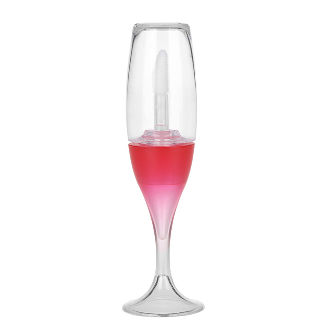 1pcs Creative Mini Wine Glass Shaped Empty Lip Gloss Tube Mini Refillable Bottles Lip Glaze Container Sample Vials Pink White