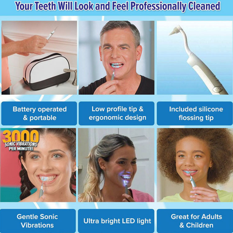 Electric Sonic Oral Irrigator Dental Scaler Tooth Calculus Tartar Remover Healthy Gums Dentist Waterproof Whiten Teeth Cleaner