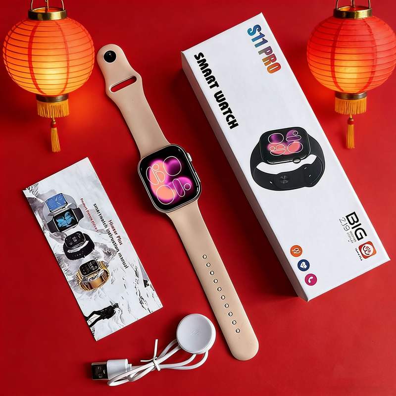 S11pro Square Smart Watch Silicone Dynamic Island for Call Heart Rate Blood Pressure Game