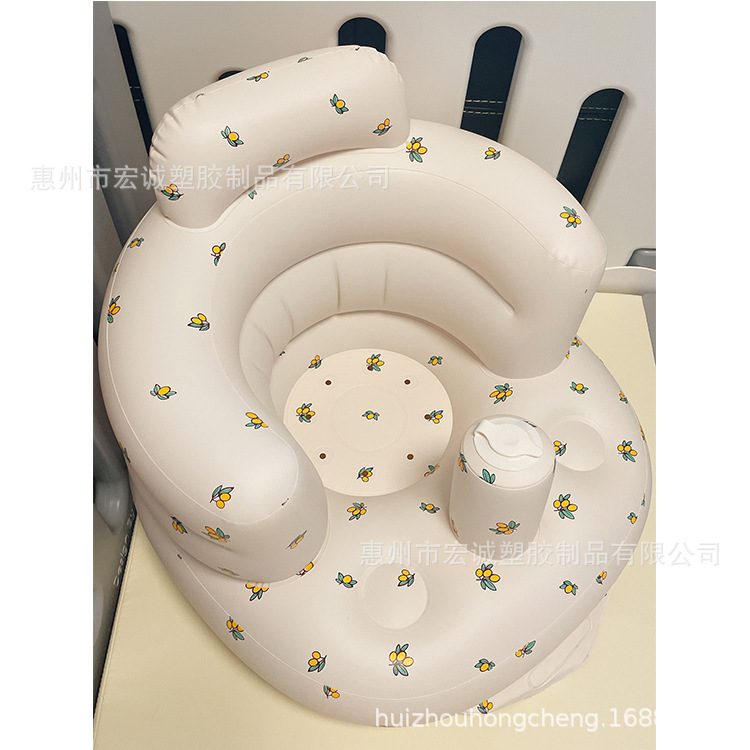 Inflatable Baby Seat for Babies 3-36 Months,Built in Air Pump Children Baby Sofa,Bumbo Seat for Learning to Sit,Feeding,Camping