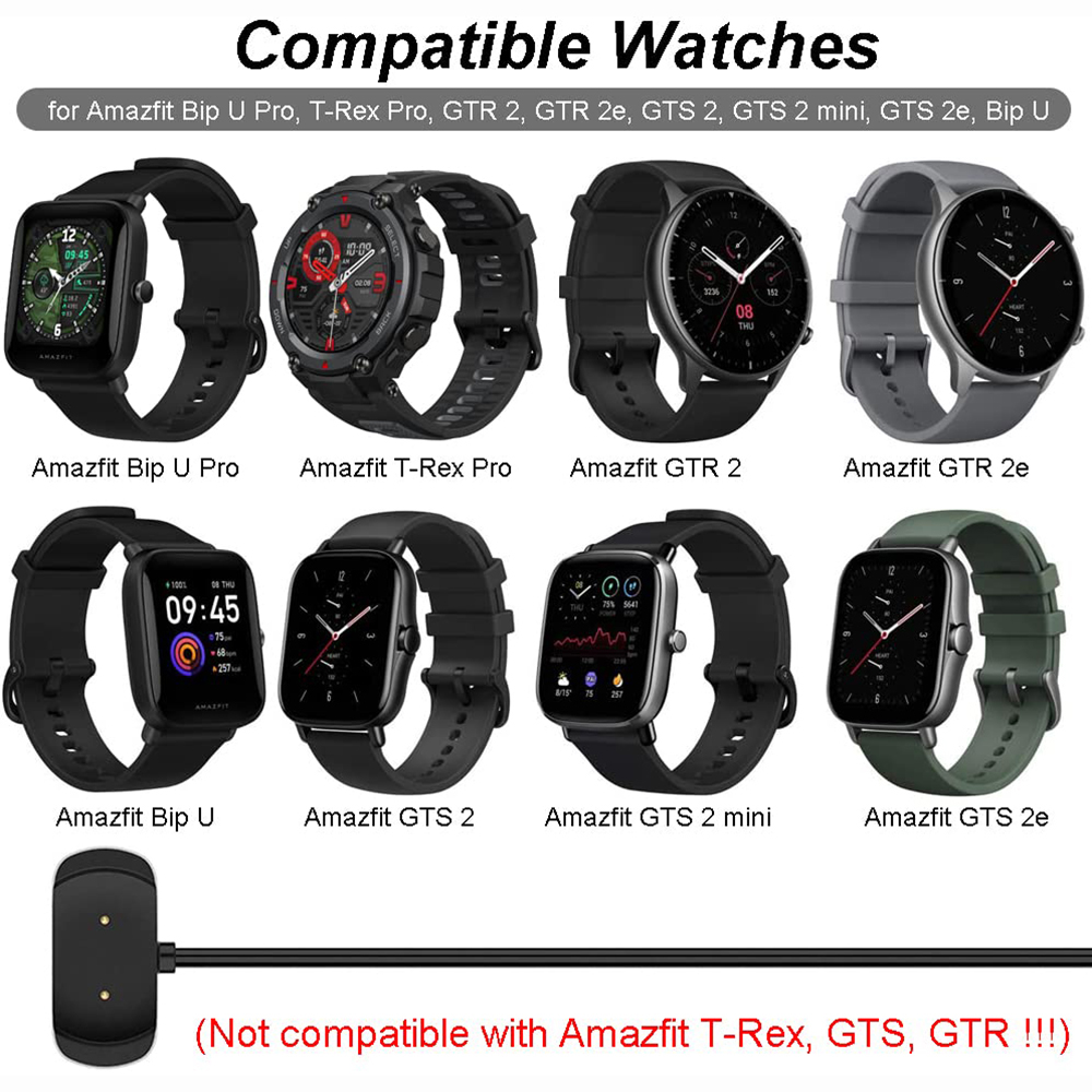 USB Magnetic Portable Power Charger Cable Adapter Charging Dock For Amazfit T-Rex Pro POP GTR 2 E GTS 2E Mini Bip U Smart Watch