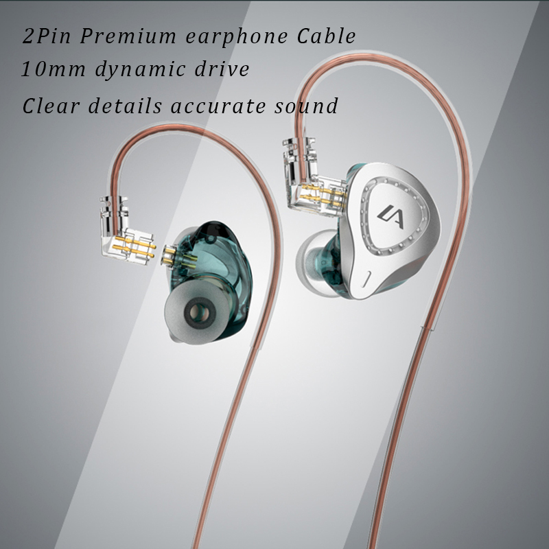 LAFITEAR In Ear 1Dynamic Wired Earphone Metal Monitor HiFi Headphone Stereo Noise Cancelling Bass Music Earbuds Sports Headset