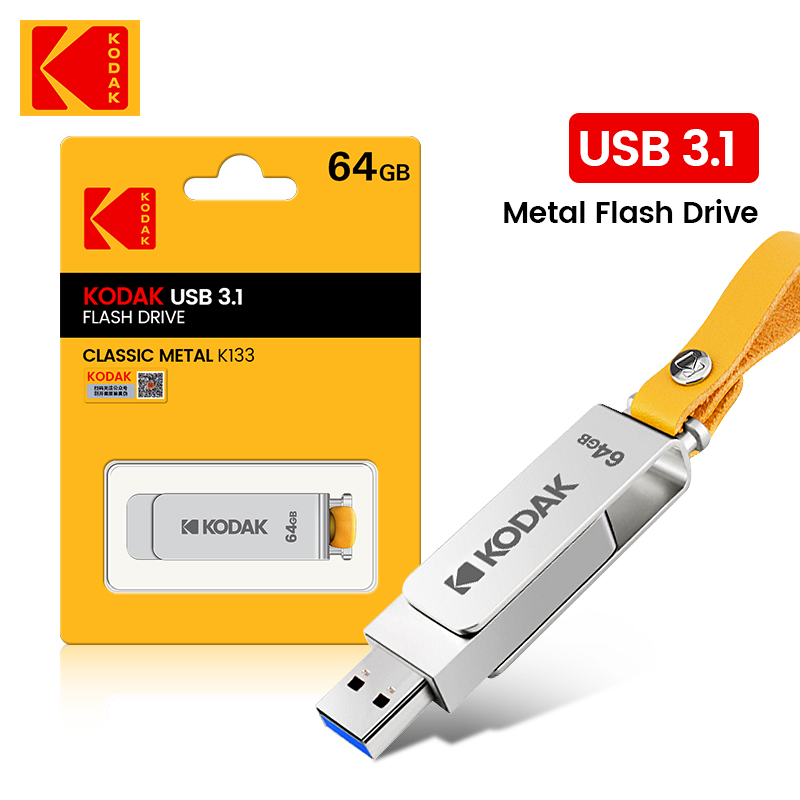 Original KODAK K133 U disk USB3.0 32GB 64GB Metal flash drive car USB3.2 flash drive 128G 256gb speed 120MB/s Memory stick