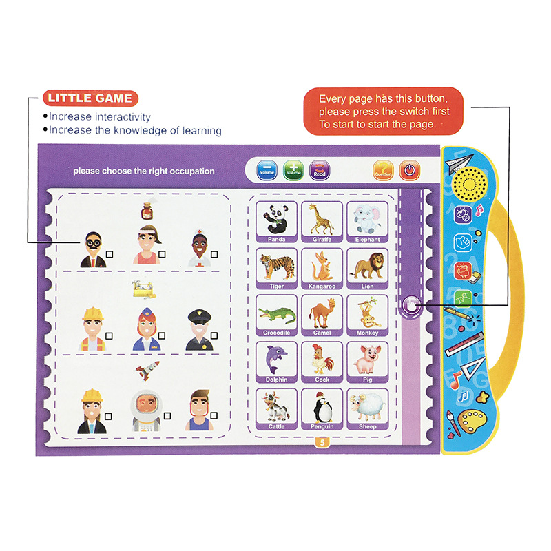 2022New English Finger Pointing Reading Early Childhood Educational Learning Toys Explosive Smart Audio eBook
