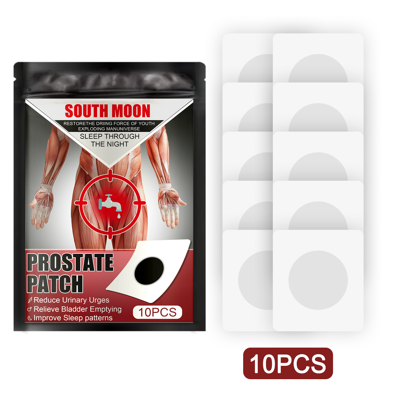 10pcs Prostatitis Prostate Treatment Patch Man Prostatic Navel Plaster Strengthen Kidney Herbs Medical Patch Relief Urethritis