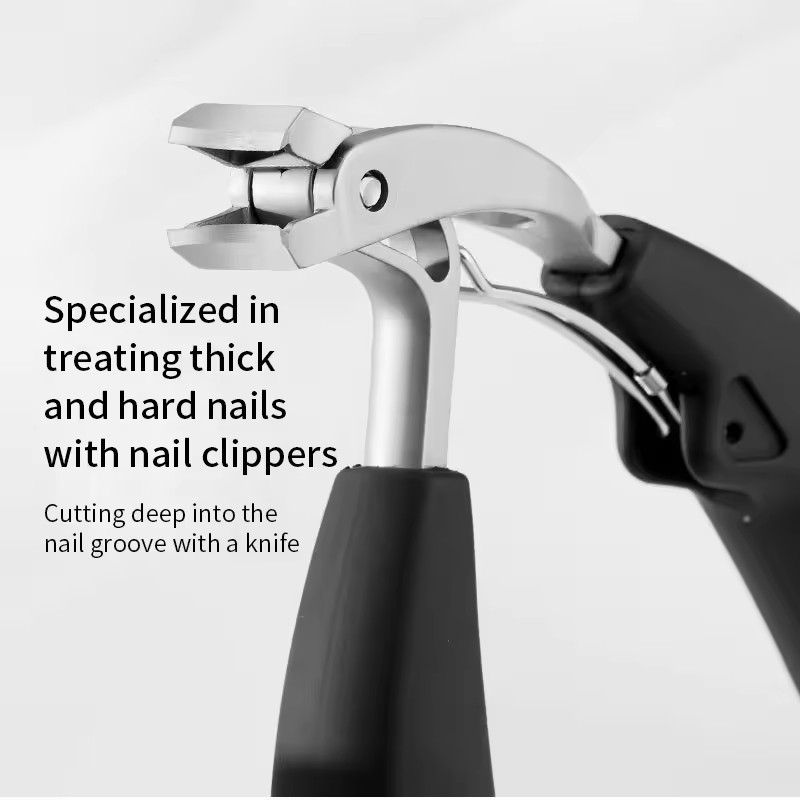 1PC Curved Head Nail Clippers With Large Opening Anti-splash Storage Nail Scissors For The Elderly Thick Toenails Heavy Duty