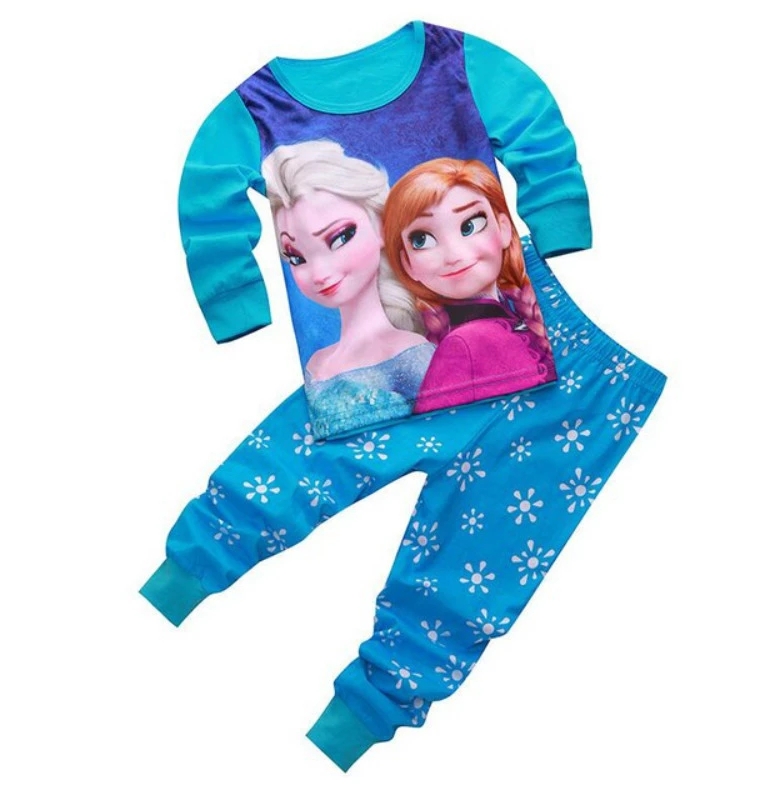 2-7 years old children's pajamas set for boys frozen Anna Elsa printed pajamas girls family kids clothes pajamas baby pajamas
