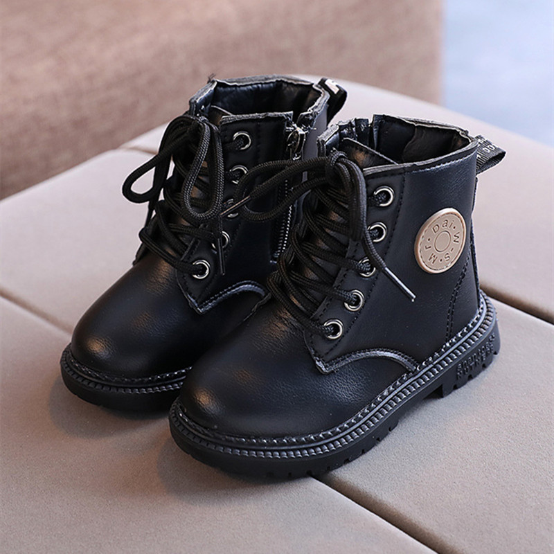 new children's shoes boots short leather boots British fashion children's casual Martin boots