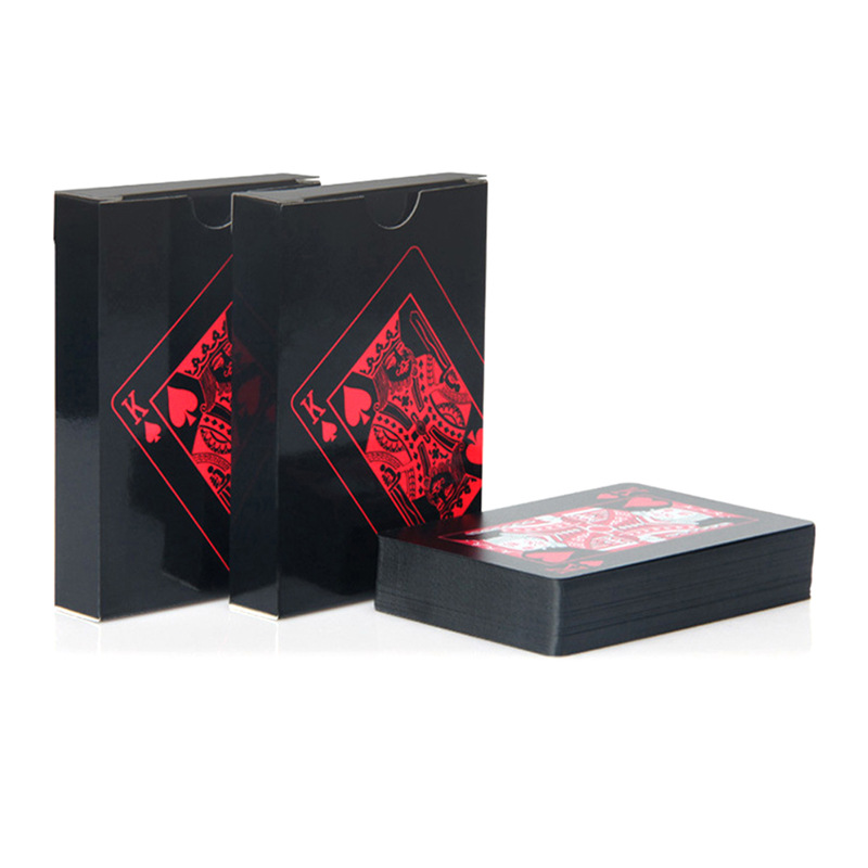 54pcs/1 box Creative Personalized Colorless Playing Cards Black PVC Waterproof Playing Cards