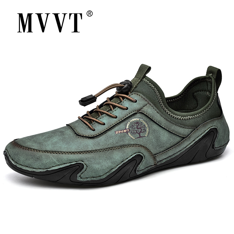 Breathable Genuine Leather Shoes Men Loafers Octopus Leather Casual Men Shoes Summer Driving Shoes Flats Lace-Up Footwear