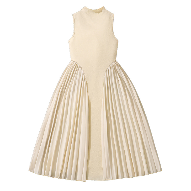 Summer New Teen Girls Dress Solid Color Patchwork Sleeveless A-Line Dress For 8-12 Years Girls Daily Casual Elegant Dance Dress