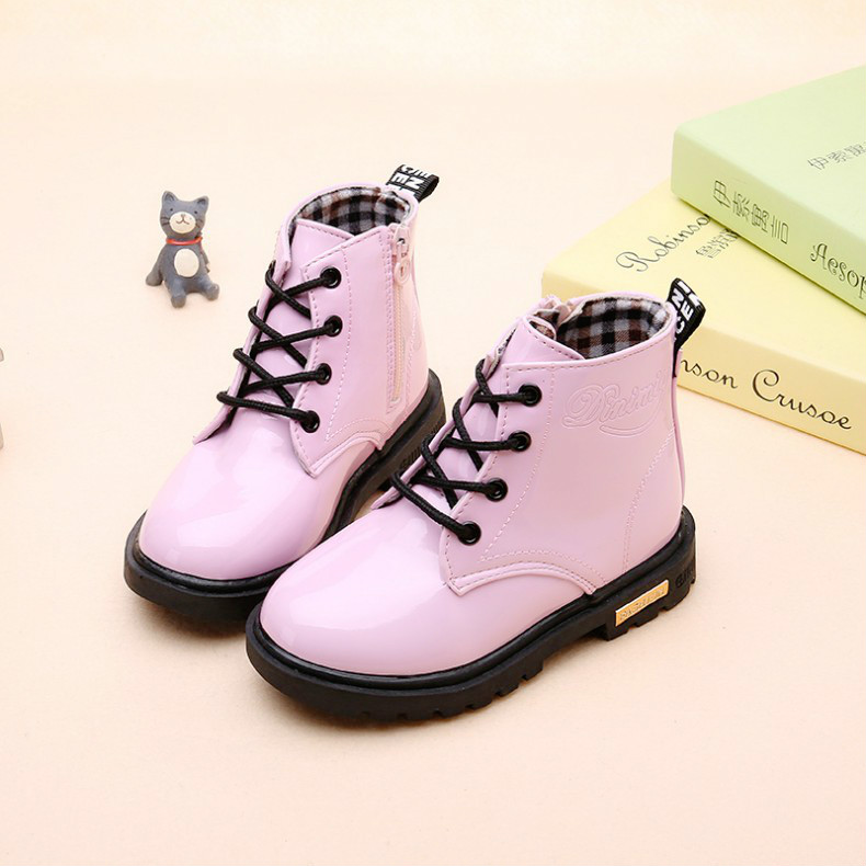 NEW Girls Leather Boots Boys Shoes Spring Autumn PU Leather Children Boots Fashion Toddler Kids Boots Warm Winter Boots &