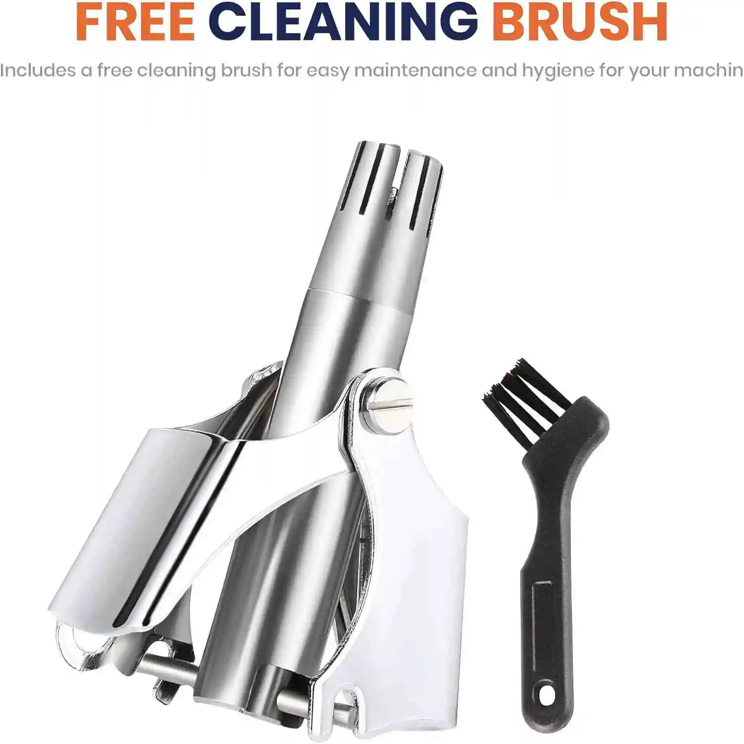 Nose Hair Trimmer Cleaner For Men Women Stainless Steel Manual Mechanical Shaving Razor Washable Hair Removal Tools With Brush