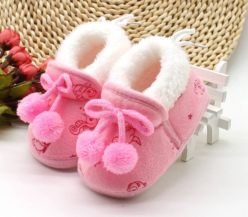 Winter boots cute baby female baby comfortable soft bottom toddler shoes
