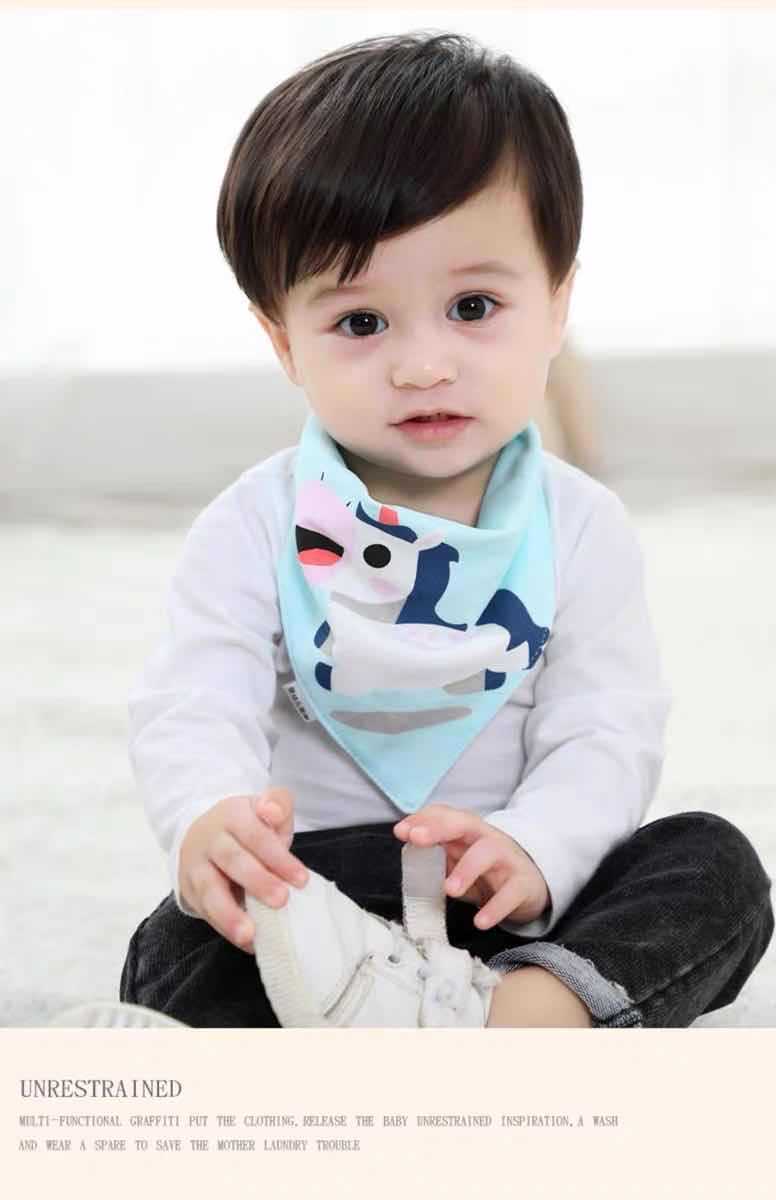 Baby Saliva Towel Baby Triangle Bandana Pure Cotton Double Snap Button Waterproof Newborn Bib Pocket Children Scarf