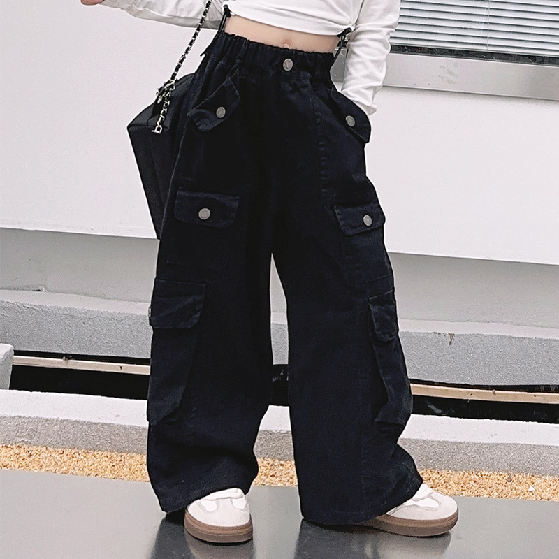 Spring Autumn Teenager Girls Pants Street Dance Children Trousers Fashion Korean Version Kids Cargo Pants 4-14 Yrs Teens Clothes