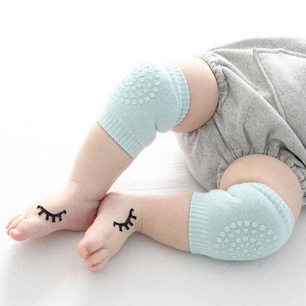 Lightweight & Stretchy Baby Knee Protectors – Seamless Cotton Knit with Anti-Slip Silicone Dots for Comfortable Crawling