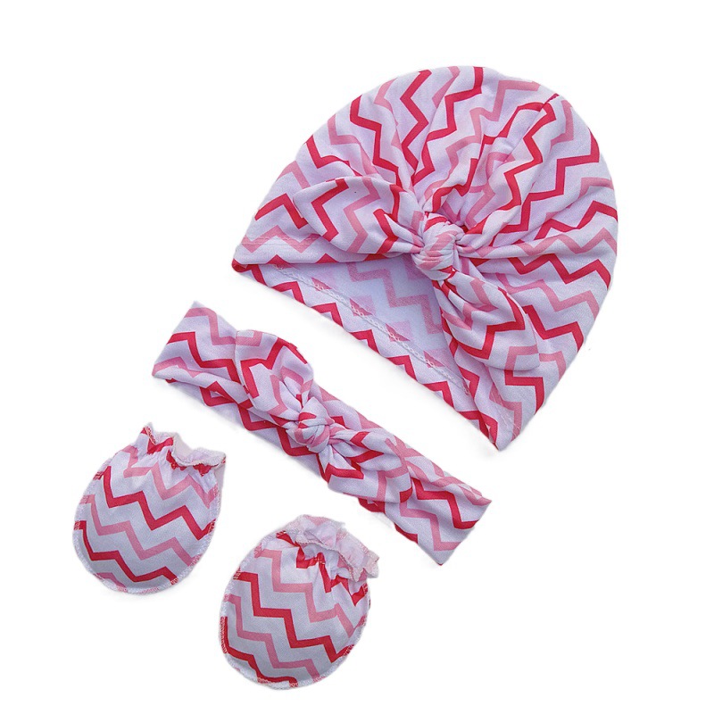 Good Newborn Baby headbands with Mitten Set Babies Beanie Infant Hats Baby Anti-scratch Mittens Gloves
