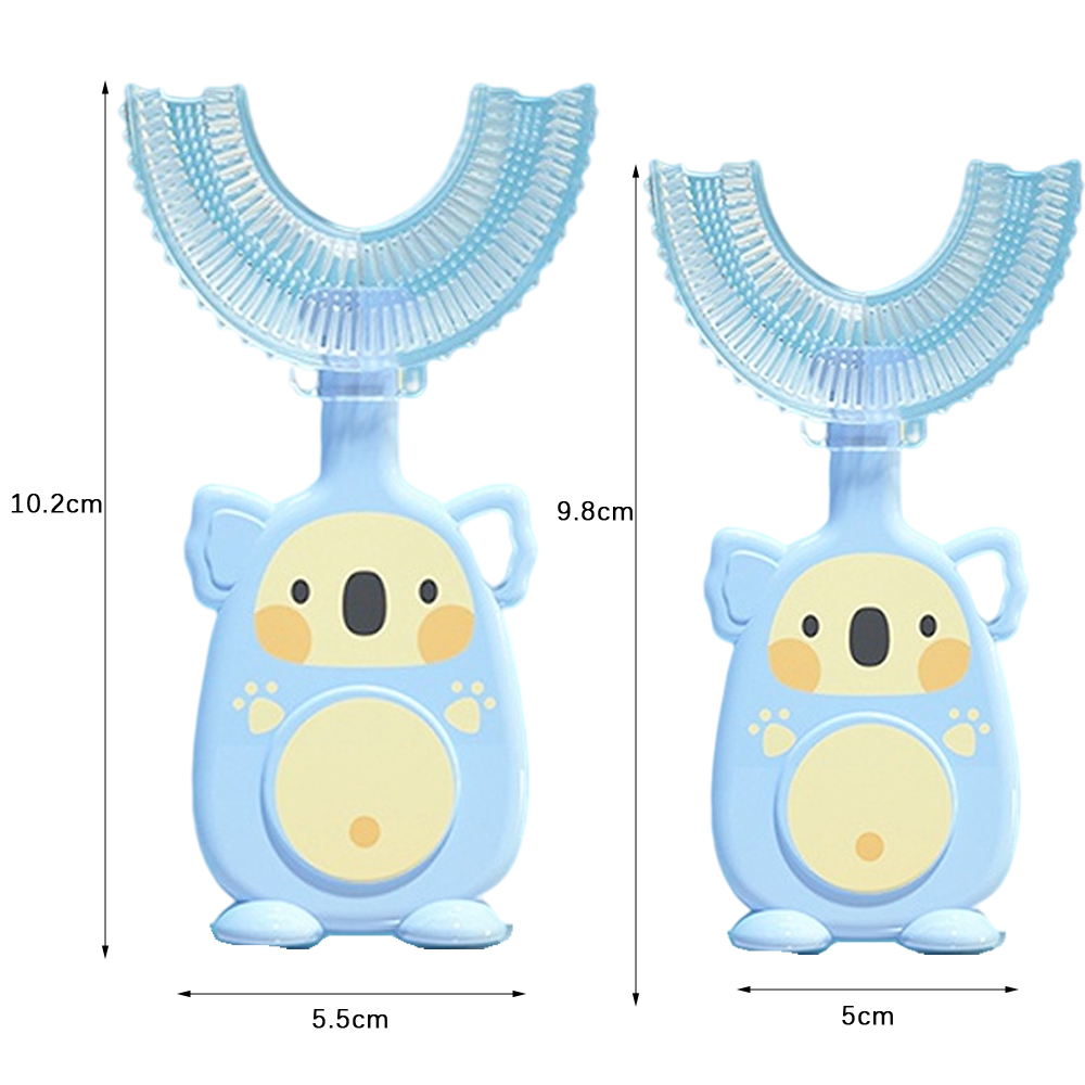 New Hot Children Smart 360 Degree U-Shape Manual Toothbrush Cartoon Pattern Tooth Brush For 2-12Y Kids With Soft Silicone Head