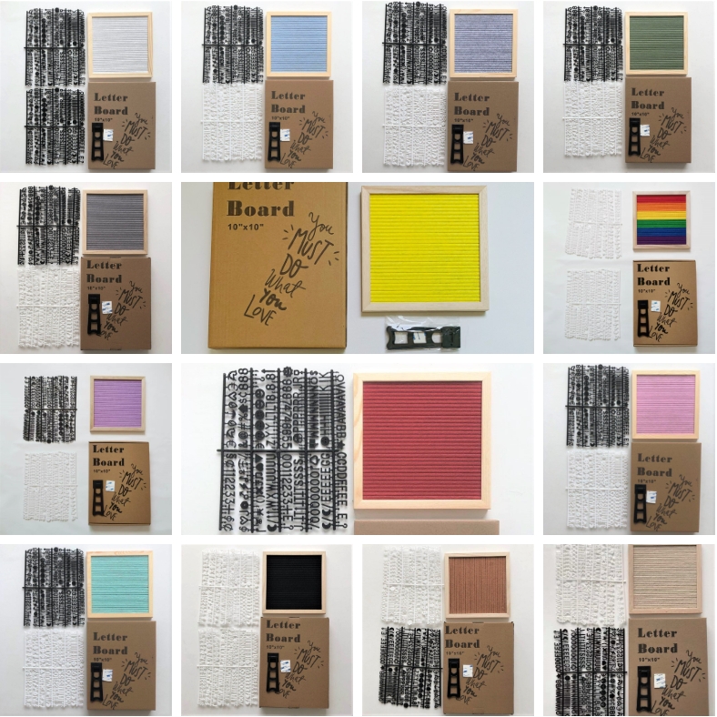 10 * 10 felt letter message board felt letterboard photo frame with plastic bracket containing letters