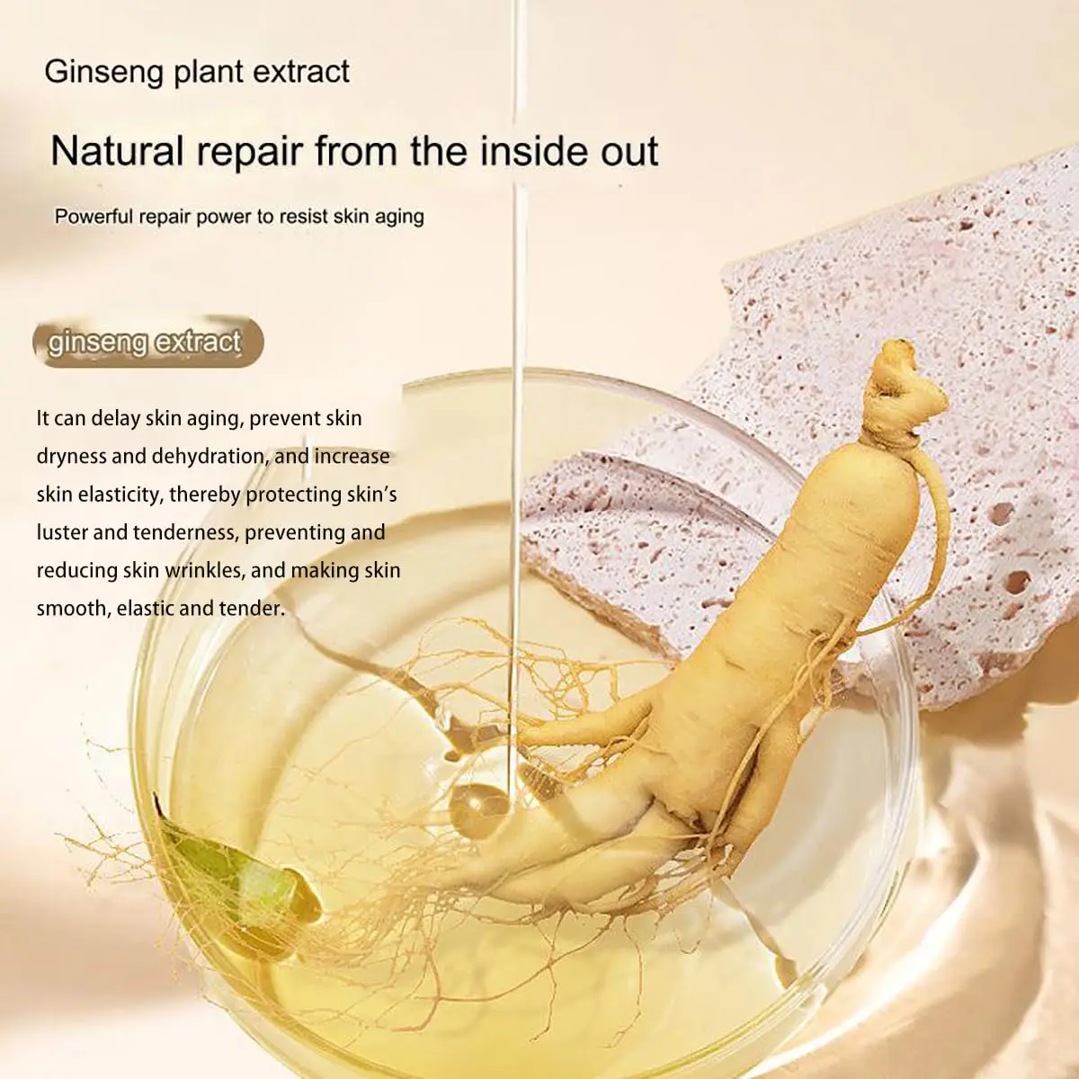 Korean Red Ginseng Extract Liquid, Anti-Wrinkle Serum Oil for Anti Aging, Moisturizer, Fighting Collagen Loss, Improves Sagging