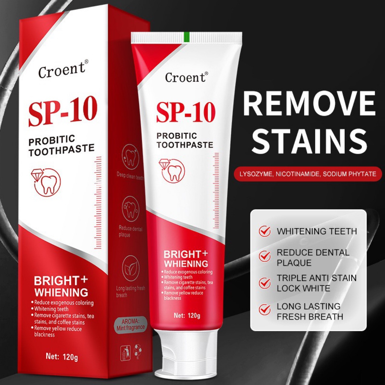 Caring for Gum Health Probiotic Toothpaste Cleaning And Care For Teeth Reduce Stains Long-Lasting Oral C