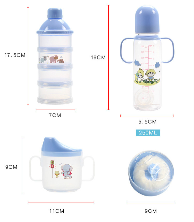 7pcs/set Baby Food Feeding Kit Bottle Teether Pacifier Bottle Storage Box Bottle Clip Tool Set Bottle Feeding Gifts For Child