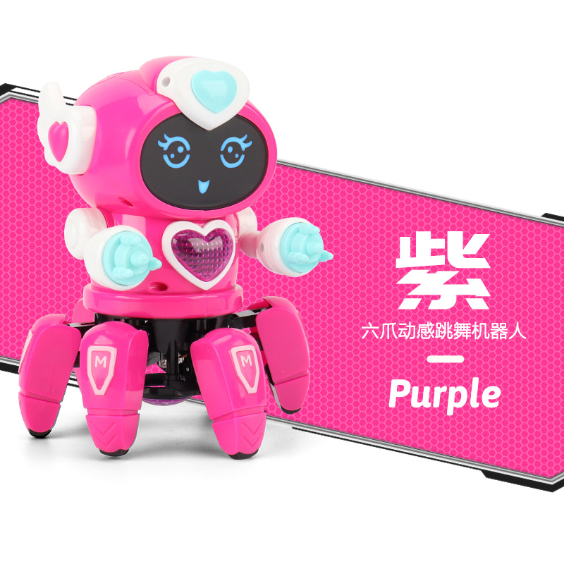 Dance Music 6 Claws Robot Octopus Spider Robots Vehicle Birthday Gift Toys for Children Kids Early Education Baby Toy Boys Girls