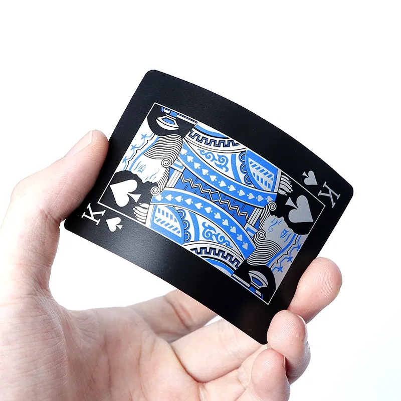 54pcs/1 box Creative Personalized Colorless Playing Cards Black PVC Waterproof Playing Cards
