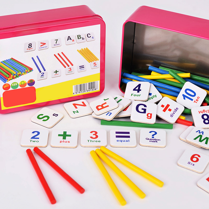 Newest Wooden Counting Math Toys Number Sticks Fridge Magnet Mathematics Early Learn Educational Kids Baby Gifts