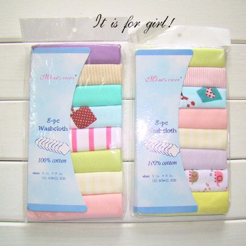 8pcs/pack Baby Boys Girls Washcloth Handkerchief