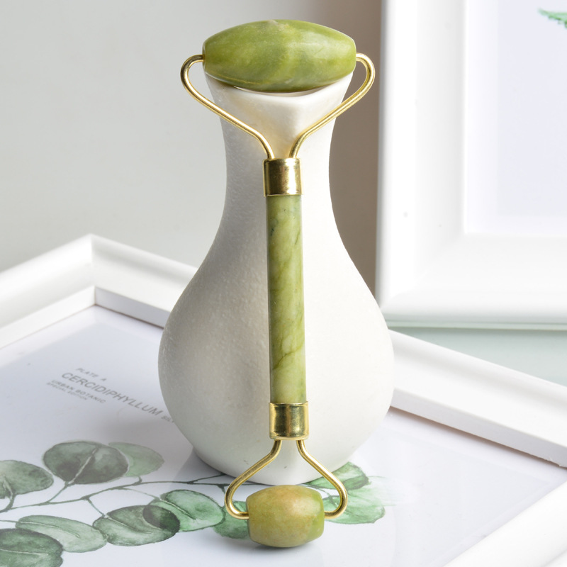 Handmade Double-headed Jade Roller Beauty Device Xiuyan Jade Face And Eye Roller Massage