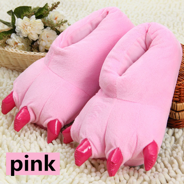 1Pair Winter animal sleepwear, Stitch tiger dinosaur paw cartoon warm home, cute and cute plush toy slippers