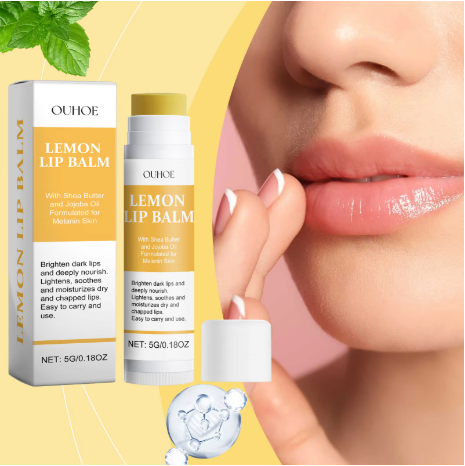 Lemon Ginger Lip Balm Turmeric Dark Melanin Remove Mask Gloss Oil Exfoliating Clean Improve Dullness Moisturizer Lip Balm Care