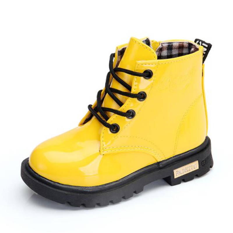NEW 2025 Girls Leather Boots Boys Shoes Spring Autumn PU Leather Children Boots Fashion Toddler Kids Boots Warm Winter Boots