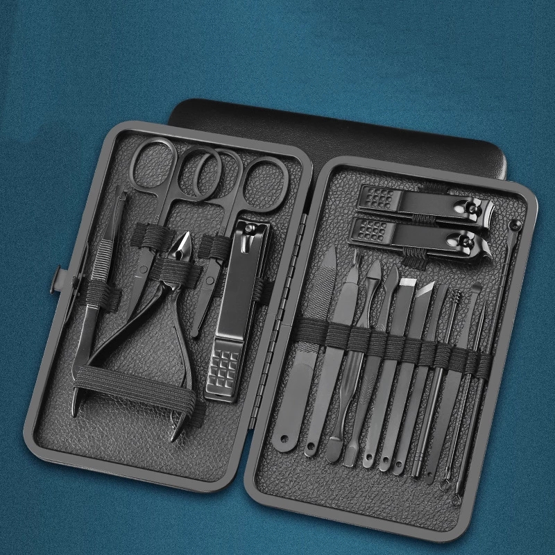 18 pcs Manicure Cutters Nail Clipper Set Household Stainless Steel Ear Spoon Nail Clippers Pedicure Nail Scissors Tool