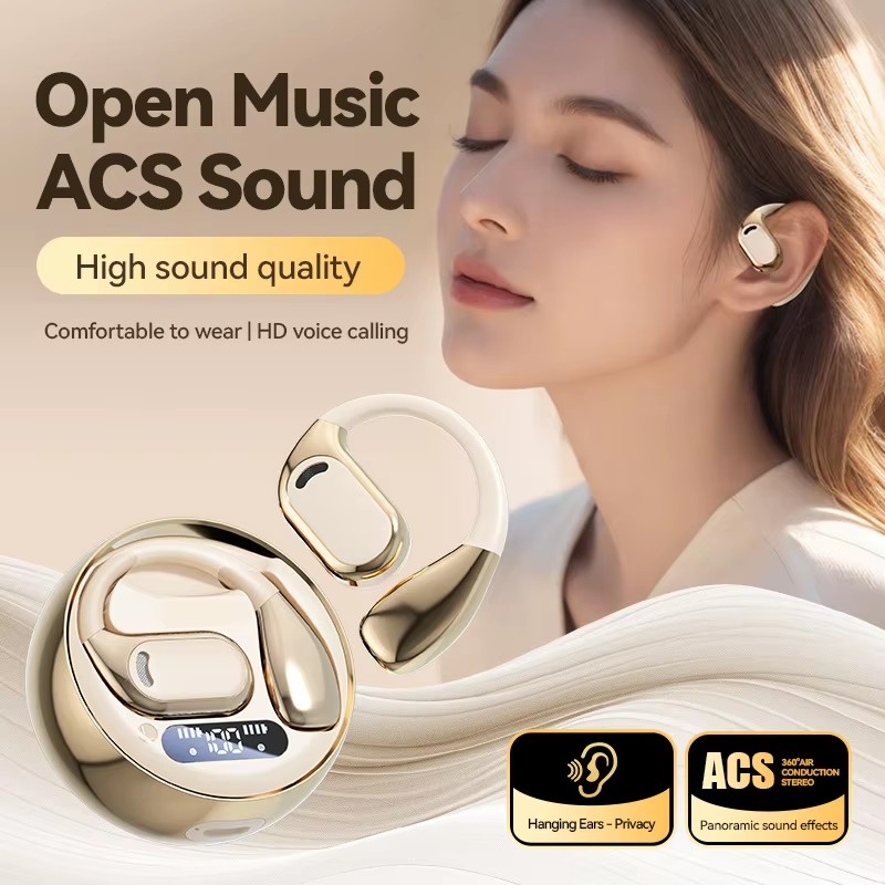 Ear Hanging Style Bluetooth Earphone Power Display Long Battery Life Noise Reduction Headset Fashion Style Lightweight Headphone