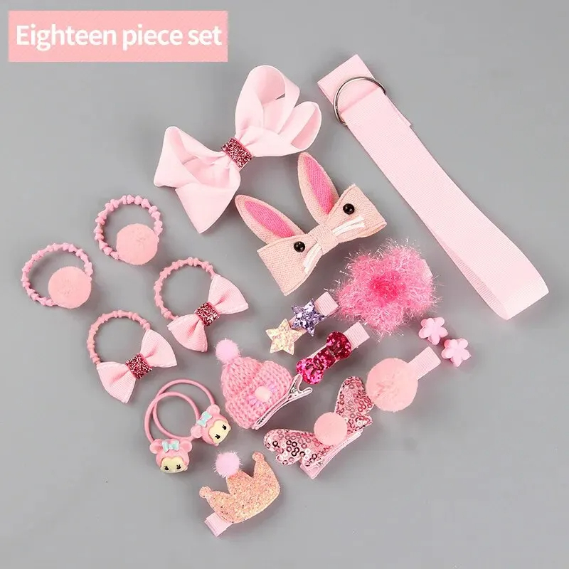 Many People Like The Cute Super Fairy Childrens Princess Hair Accessories Boxed Set Of 18 Pieces Of Pink