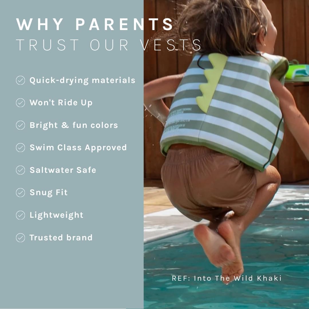 SUNNYLiFE Swim Vest - Constructed with Neoprene Plus a Secure Front Zip and Develop Water Confidence. | Toddler Swim Vest