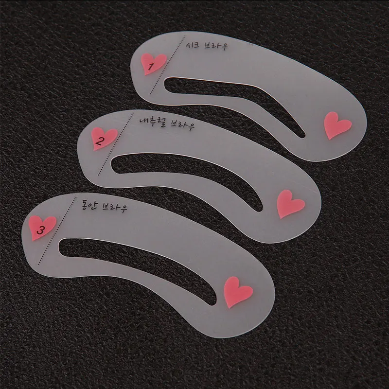 3 Pcs Reusable New Eyebrow Template Stencil Tool Makeup Eye Brow Template Shaper Make Up DIY Beauty Tool