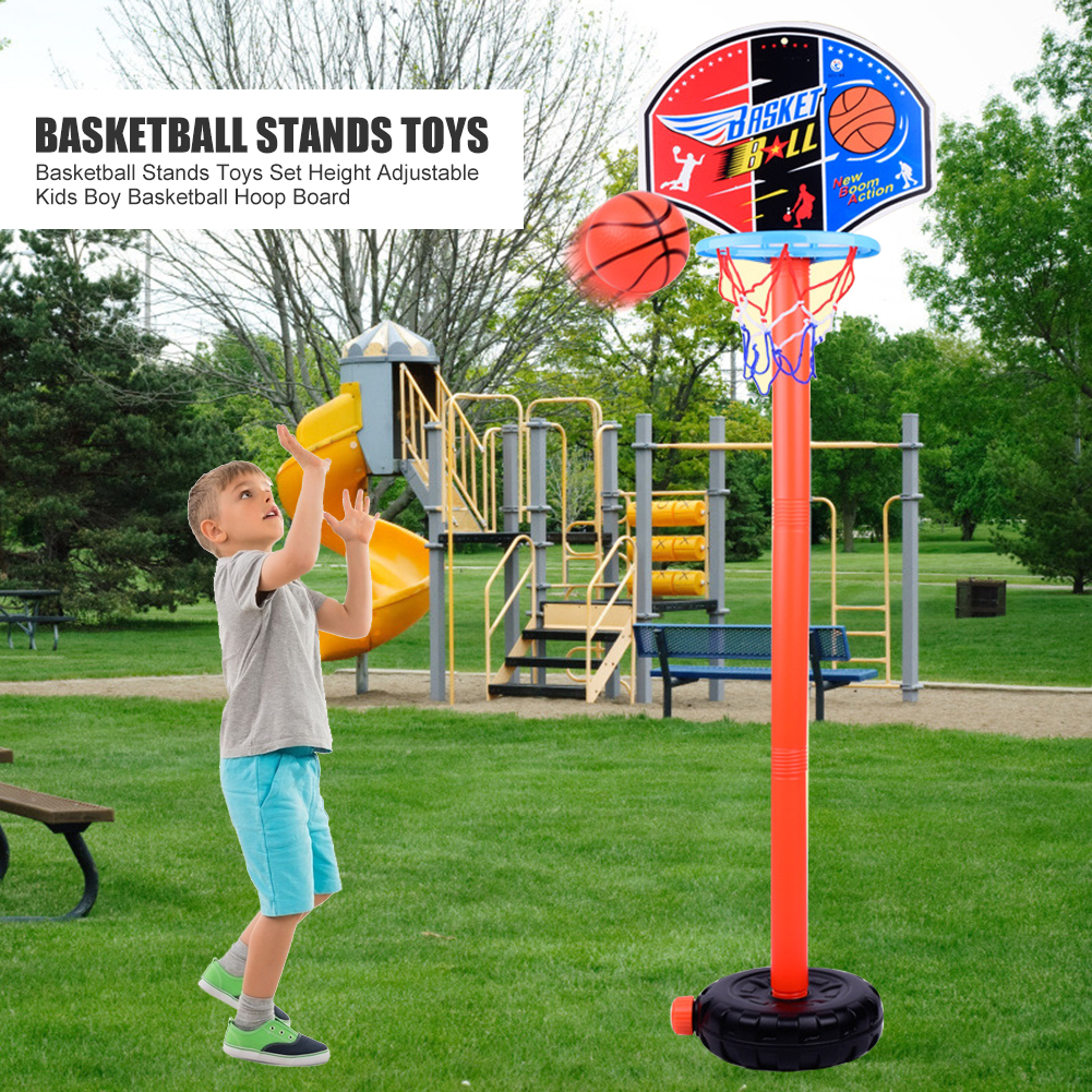 Children Basketball Playing Set Outdoor Sport Adjustable Stand Basket Holder Hoop Goal Game Mini Indoor Kids Yard Game Boy Toys