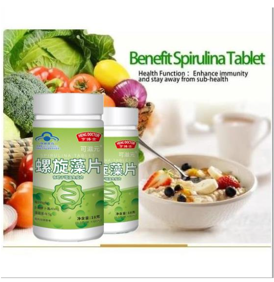 Spirulina Tablet Rich in Protein Multi Vitamins Wafers Algae Alga Spirulina Powder Anti-Fatigue Loss Weight Health Food