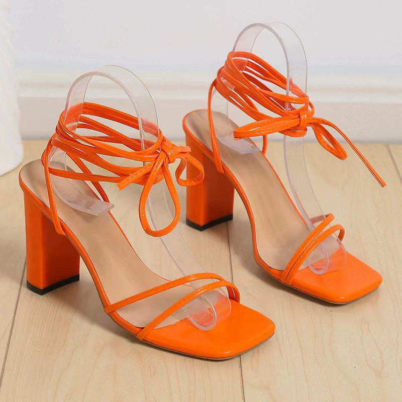 1Pair of New Summer Fashionable Sexy Cross Belt Stiletto Sandals Elegant Banquet Party High Heels Drop Shipping