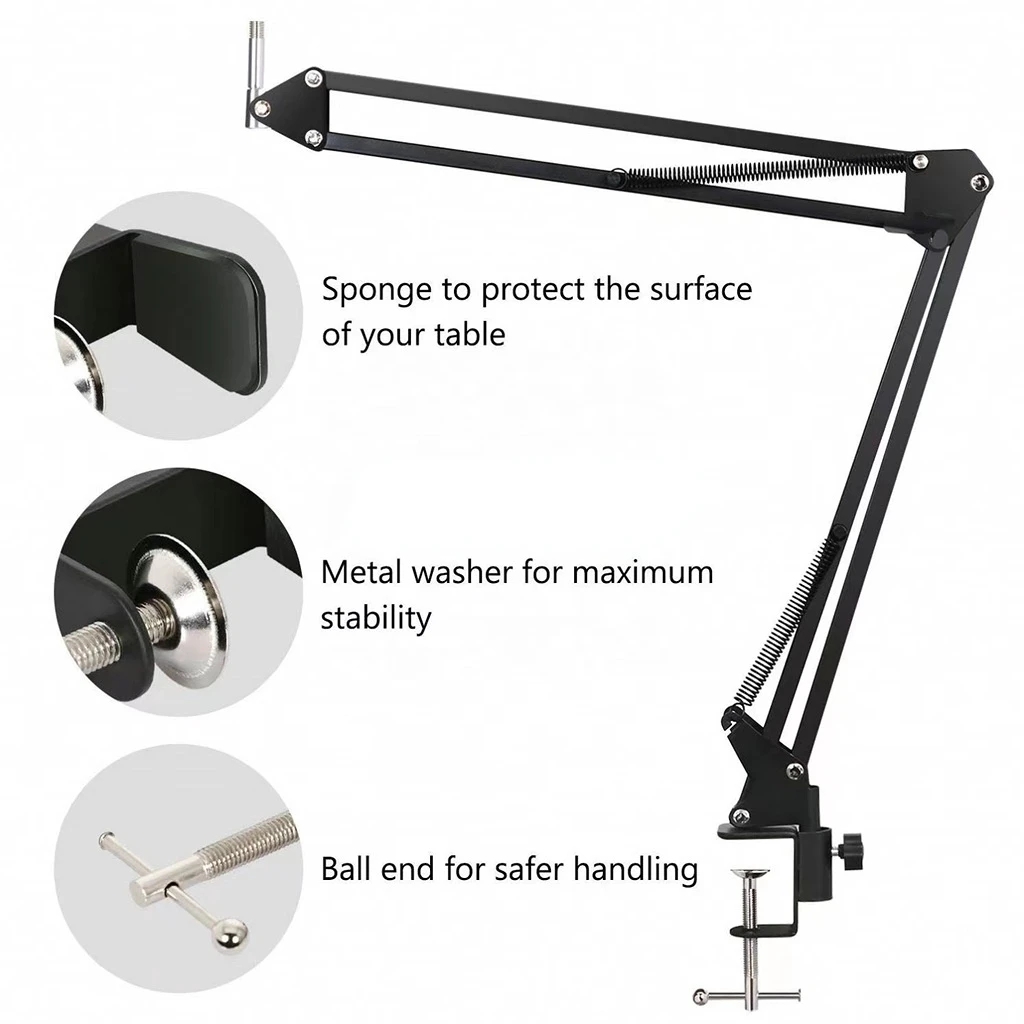 Articulated Arm Support Professional Microphone Podcast Table Foldable Live Streaming Accessories Adjustable Lazy Man Bracket