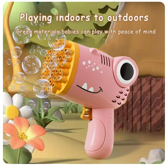 40 hole dinosaur children's bubble handheld bubble machine parent outdoor game bubble gun without battery and bubble water