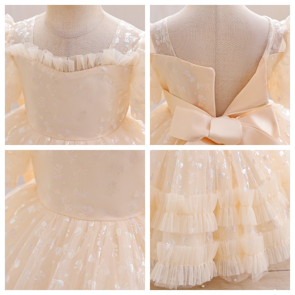 Girl Princess Dress Coated Children's Dress New Girl Dress Dress High end Girl Treasure Performance Dress