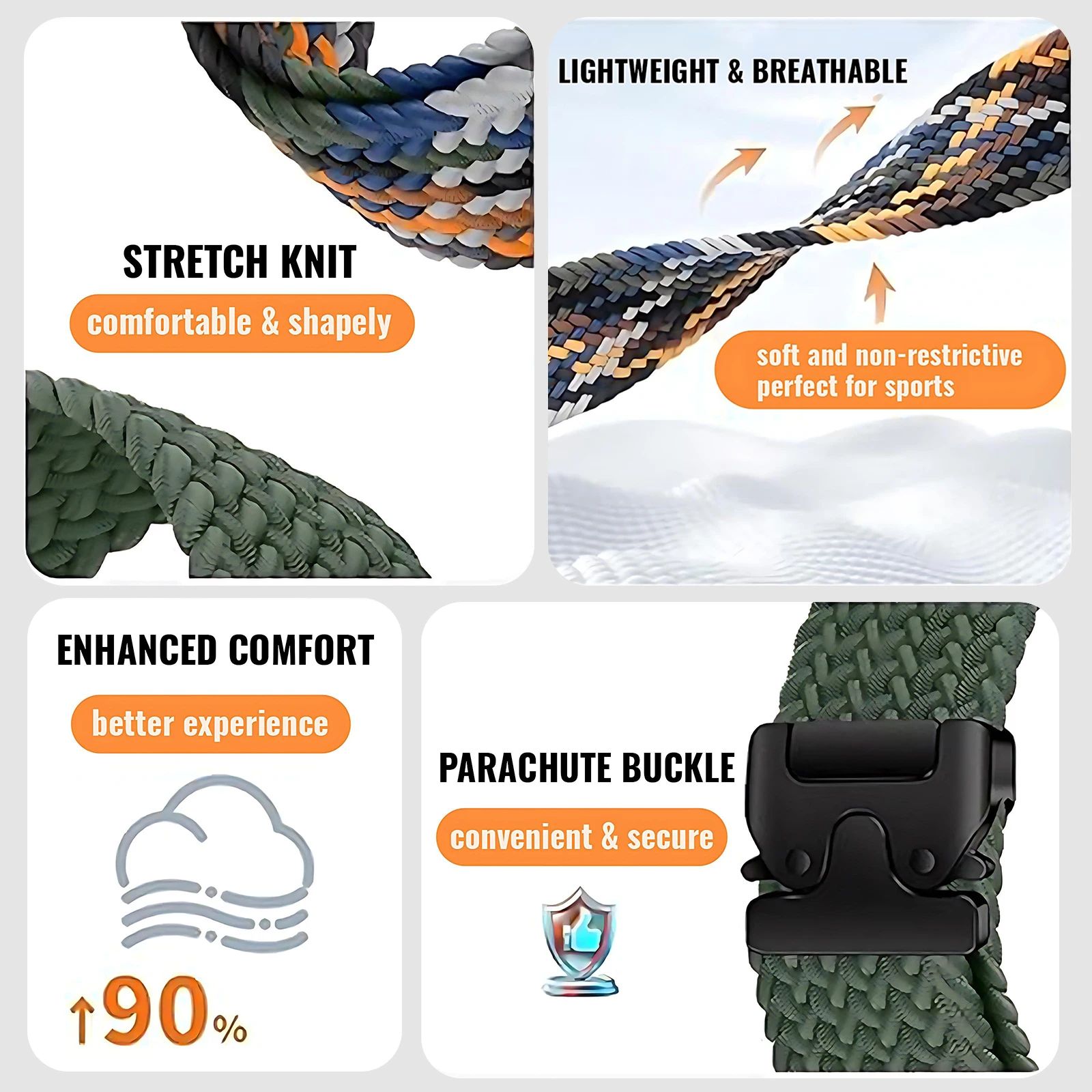 Quick Fit Strap 26 22 20mm for Garmin Fenix 8 7 Pro 7S 6 5X 5Plus Tactix 8 7 Parachute Nylon bracelet correa Fenix 8 band 43mm