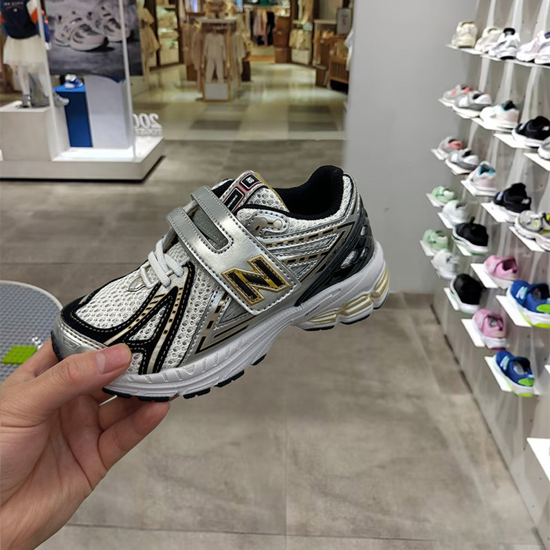 NB1906R Children's shoes Boys and girls new breathable sports shoes Velcro big children small children casual shoes net surface